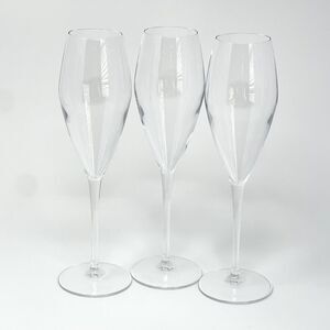 Luigi Bormioli Magnifico 10” Champagne Flutes Glasses 10.75oz Set Of 3 Signed